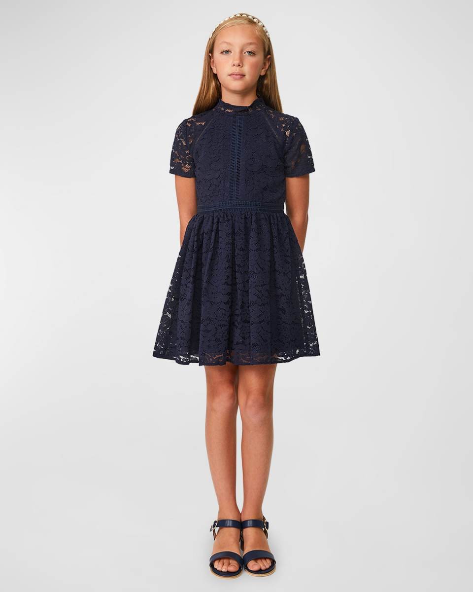 Girl's Mila Lace Layered Mini Dress, Size 7-1